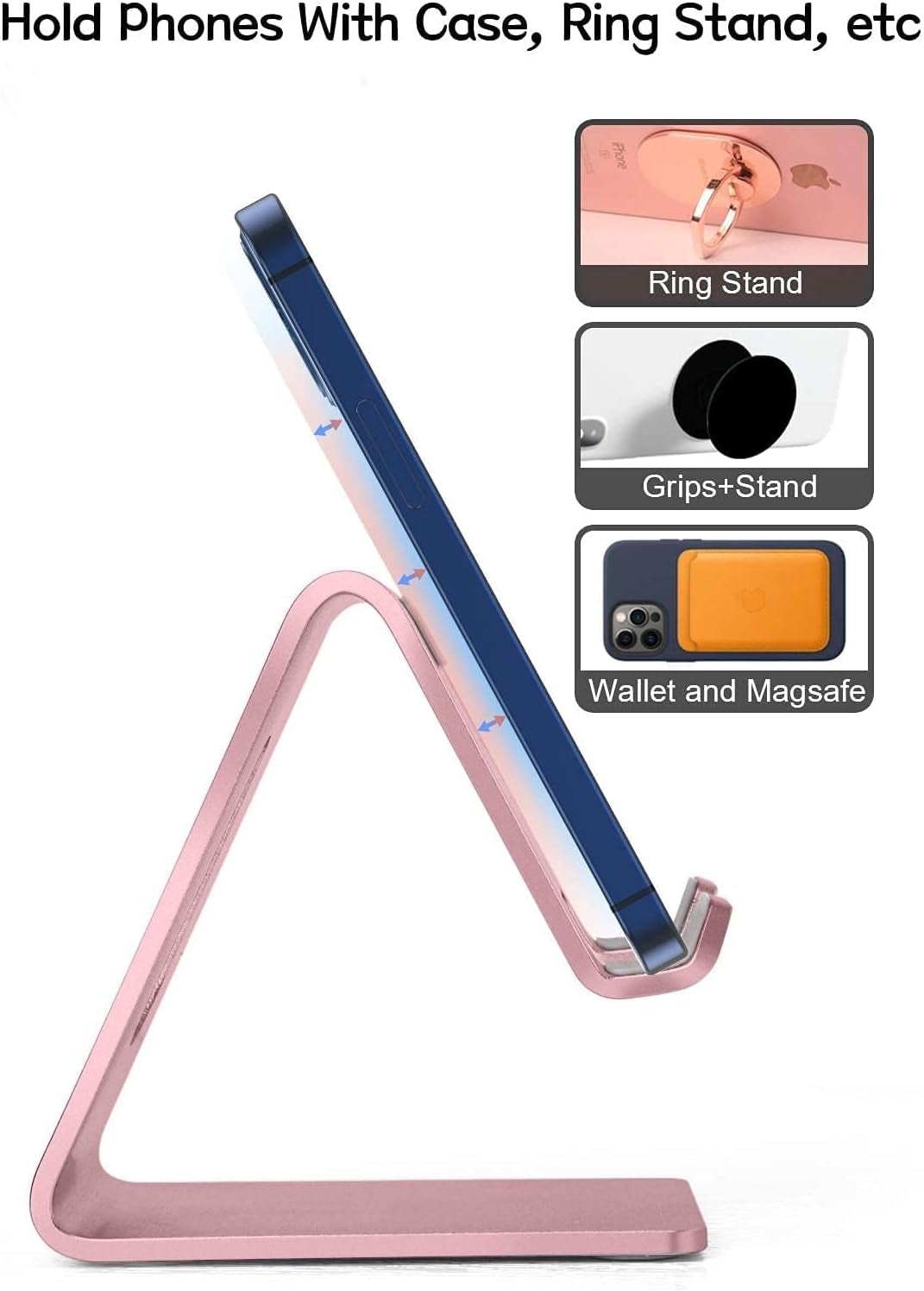 Cell Phone Stand for Desk, Aluminum Phone Holder,Pink | Built to Last, Hands-Free Viewing, Fits Iphone 17/16/15 Series & Samsung Galaxy, Ideal for Home & Office