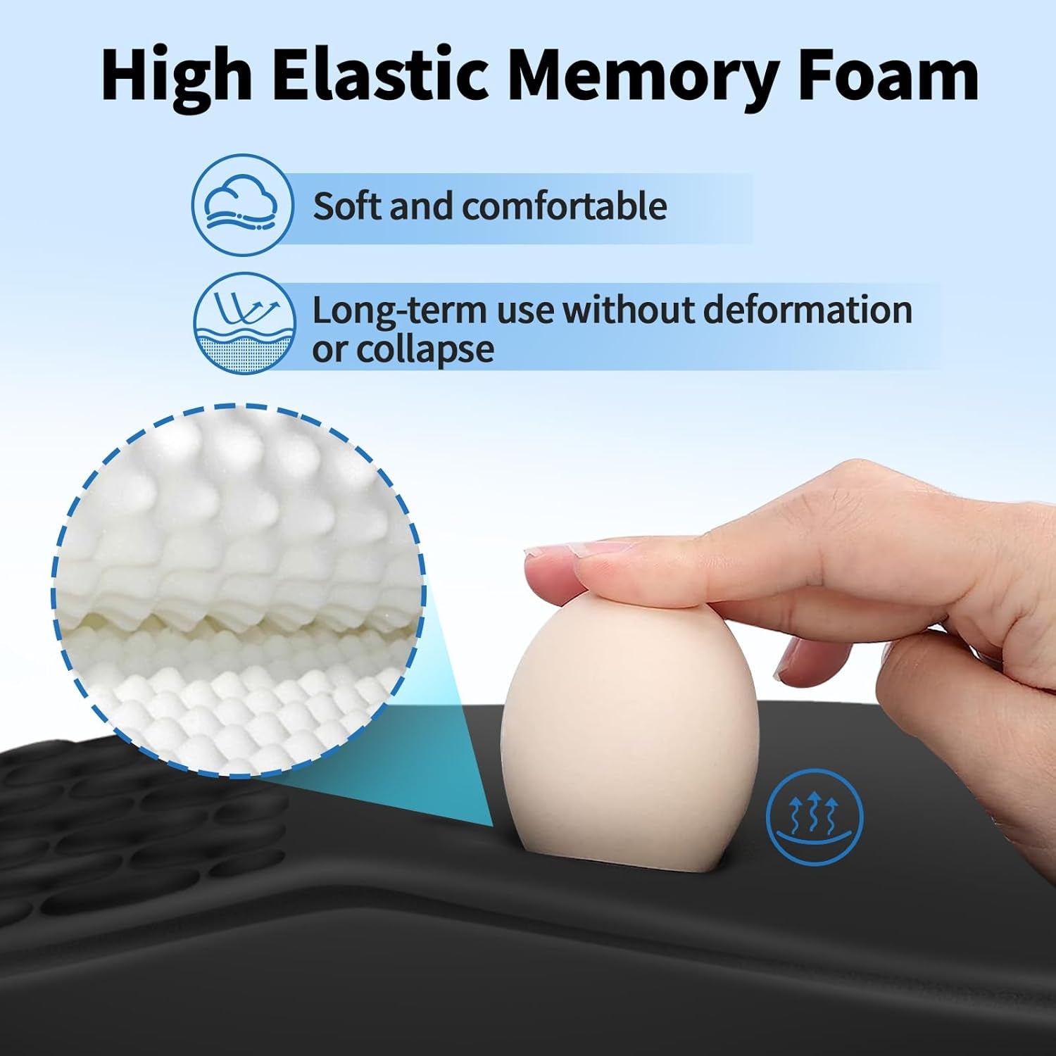 Ergonomic Mouse Pad with Wrist Rest for Carpal Tunnel Pain Relief | Memory Foam Wrist Support,Non-Slip Rubber Base, Keyboard Computer Mousepad,Lycra Cloth Surface,Gaming Home Office,Black