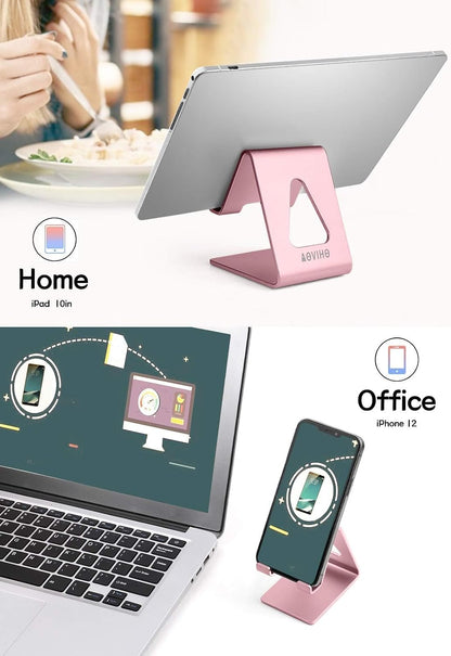 Cell Phone Stand for Desk, Aluminum Phone Holder,Pink | Built to Last, Hands-Free Viewing, Fits Iphone 17/16/15 Series & Samsung Galaxy, Ideal for Home & Office