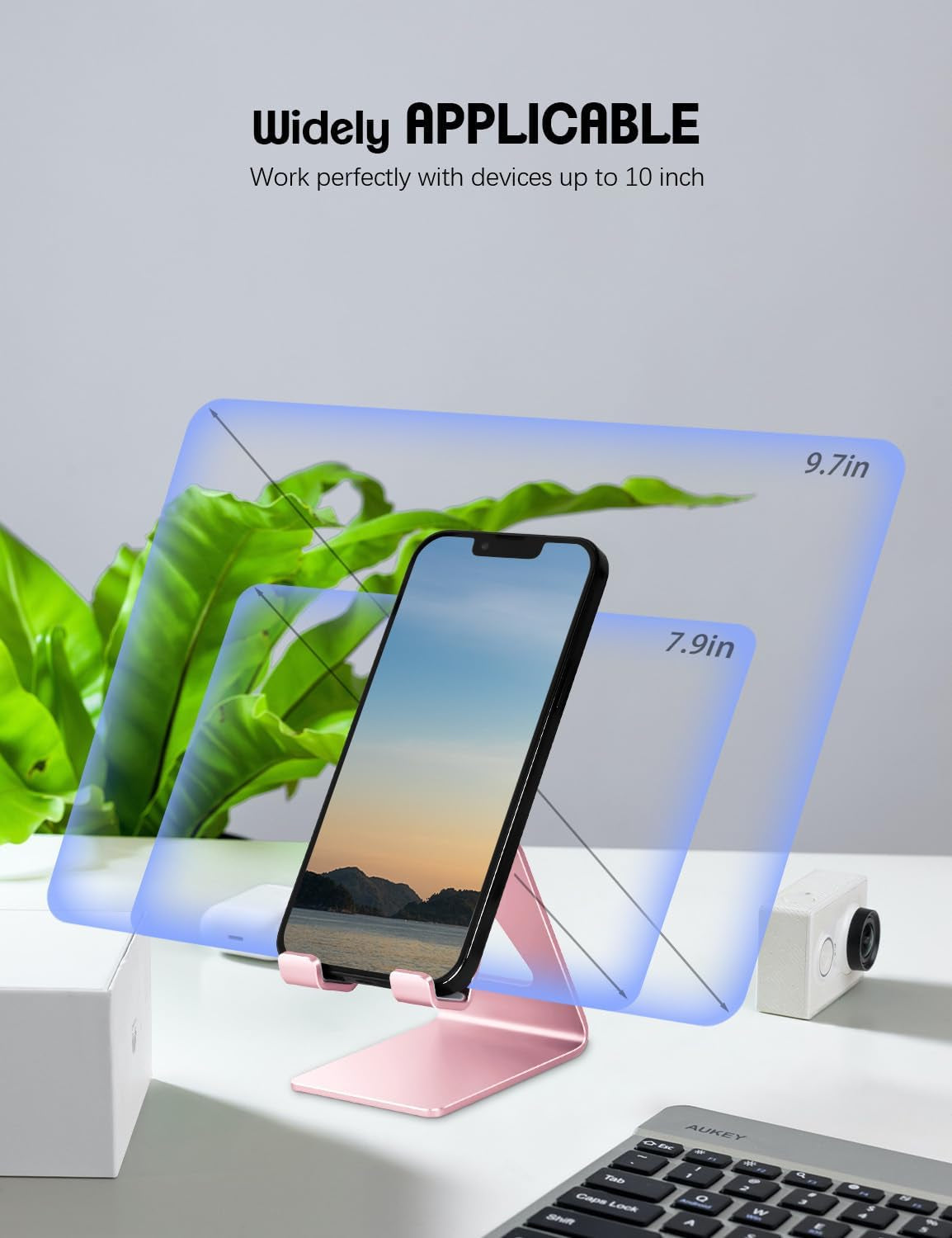 Cell Phone Stand for Desk, Aluminum Phone Holder,Pink | Built to Last, Hands-Free Viewing, Fits Iphone 17/16/15 Series & Samsung Galaxy, Ideal for Home & Office